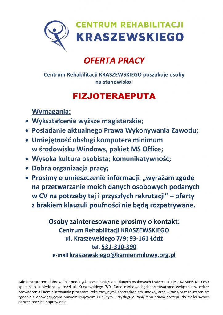 OFERTA PRACY – Kraszewskiego